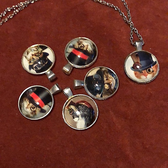 Cat Pendants & 4 Chains, Arts & Crafts - Picture 4 of 8